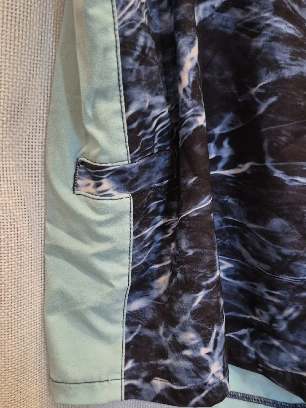 Huk Two-Tone Navy & Light Aqua Swim Board Shorts